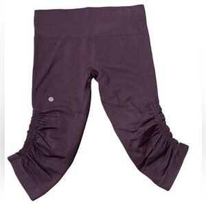Lululemon In The Flow Crop II Heathered Black Cherry Size‎ 6
